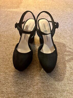 Black Chinese Laundry Suede Heel 6M